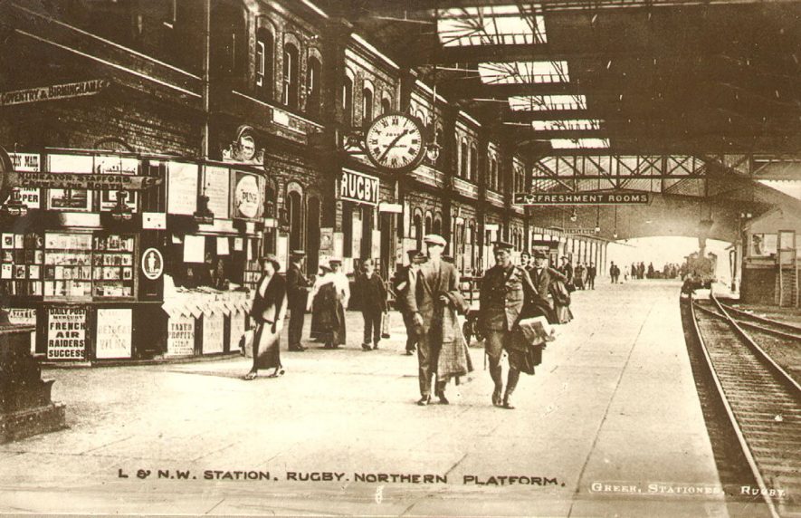Northern Platform of Rugby railway station.  1917 |  IMAGE LOCATION: (Rugby Library)