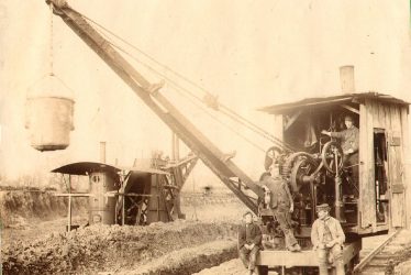 Rugby.  Construction of railway goods yard