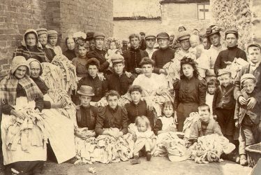 Rugby.  Group of men, women and children