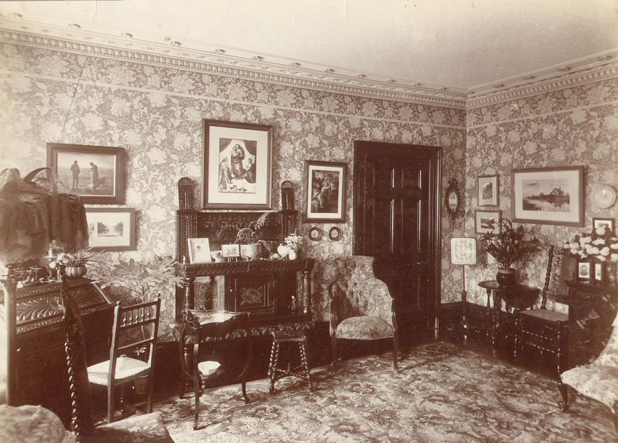 Interior of the drawing room, Boughton House, Market Place, Rugby.  1898 |  IMAGE LOCATION: (Rugby Library)