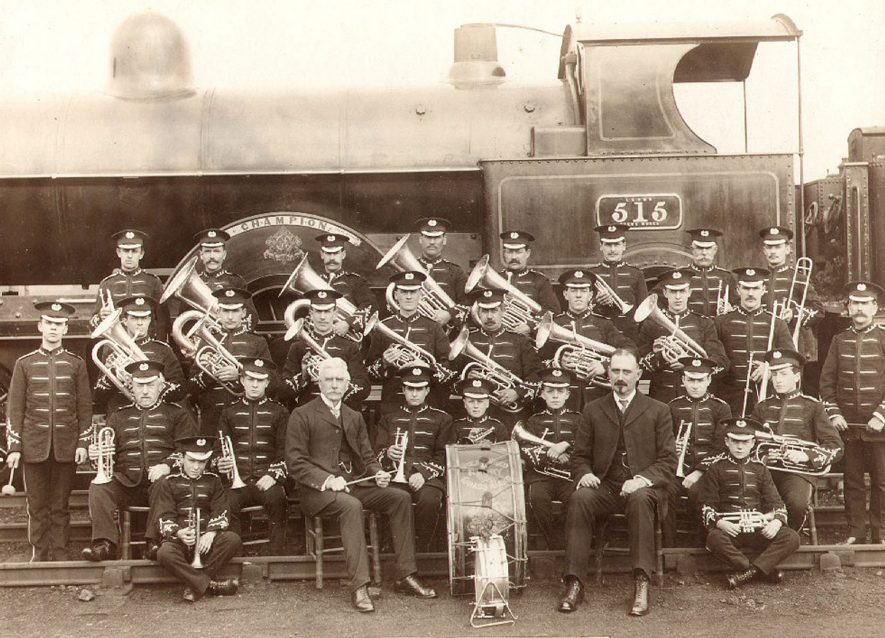 Steam shed prize band, Rugby.  1912 |  IMAGE LOCATION: (Rugby Library)