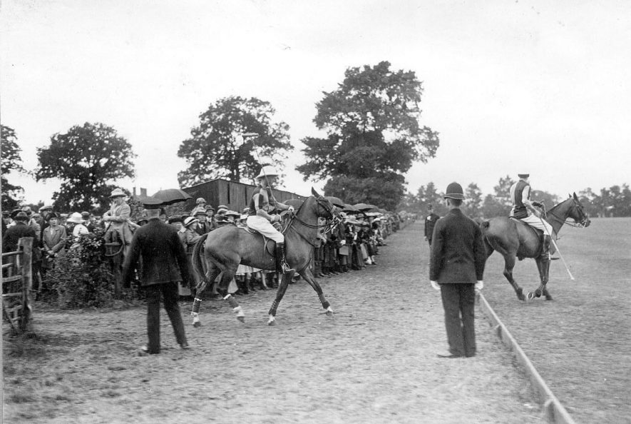 H.R.H. Prince of Wales playing polo at Springhill, Rugby.  August 1921

Photograph supplied by kind permission of the Rugby Advertiser. |  IMAGE LOCATION: (Rugby Library) PEOPLE IN PHOTO: H.R.H. Prince of Wales