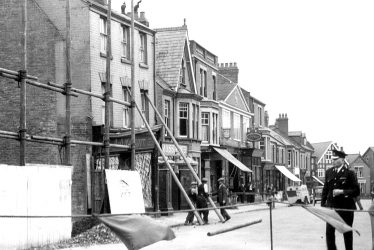 Rugby.  Collapse of shop building