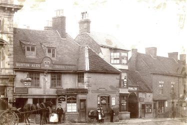 Rugby.  Market Place, Old Crown Inn
