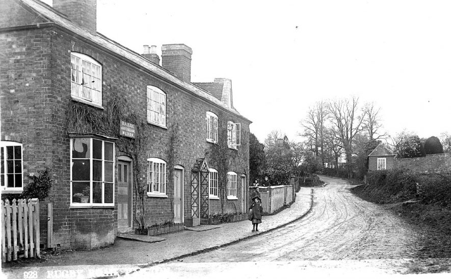 Bailey's boot and shoe makers and cottages in Rugby Road, Pailton.  1900s |  IMAGE LOCATION: (Warwickshire County Record Office)