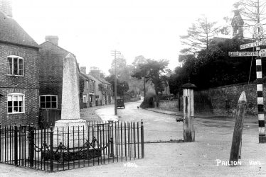Pailton.  War memorial and cottages