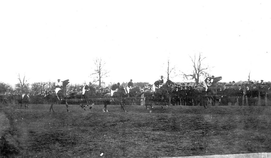 Rugby Hunt Steeplechases.  Start of the Ladies Plate.  1905 |  IMAGE LOCATION: (Warwickshire County Record Office)