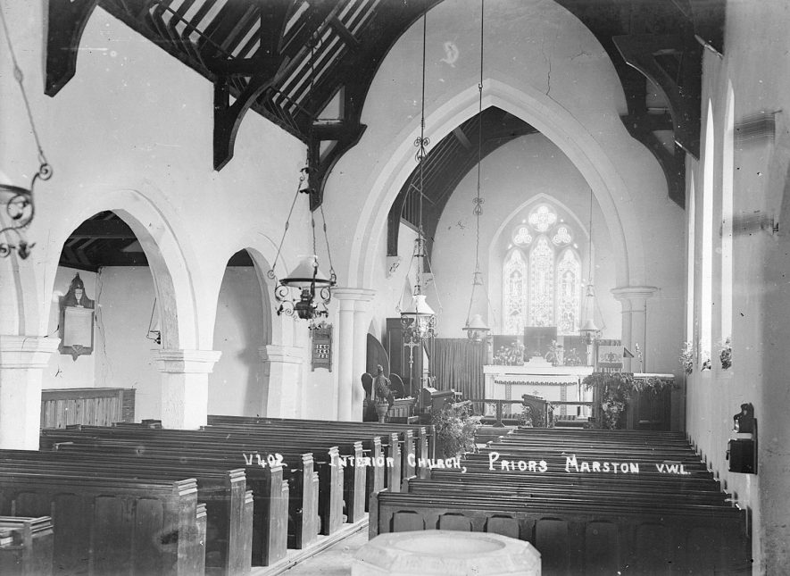 Priors Marston Parish Church interior.  1926 |  IMAGE LOCATION: (Warwickshire County Record Office)