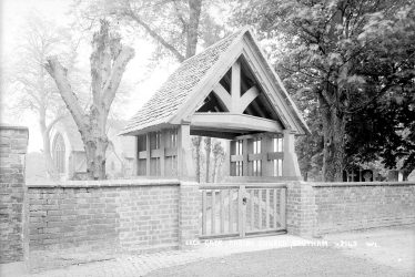 Southam.  Church, lych gate