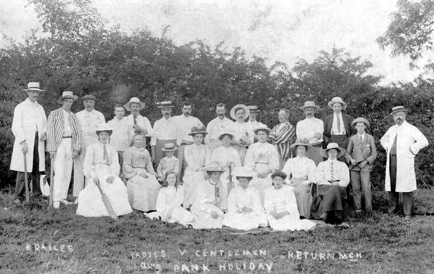 Ladies versus Gentlemen return cricket match with players and umpires, Lower  Brailes.  1908 |  IMAGE LOCATION: (Warwickshire County Record Office)