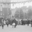 Alcester.  Gathering in front of the church