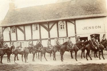 Wolston.  Yeomanry Cavalry outside Jensons