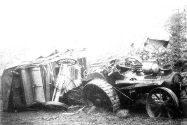Salford Priors.  Wreckage of an agricultural engine