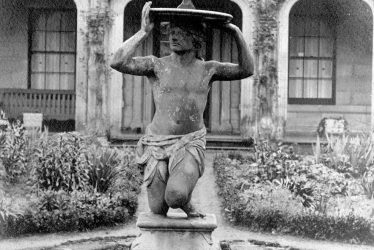 Warwick.  Guy's Cliffe, garden statue