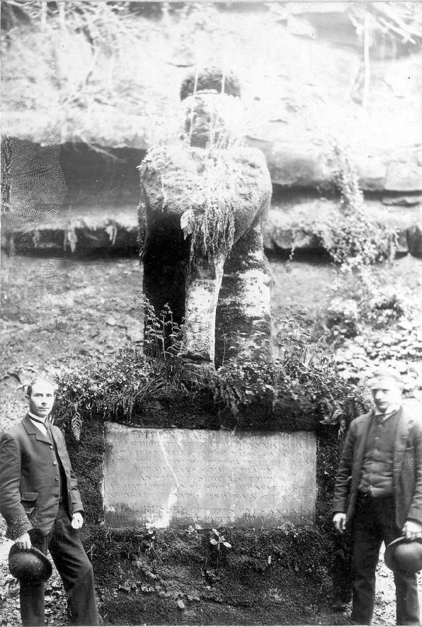 Dick Ward's hole at Guy's Cliffe, he was a quarryman, Warwick.  1900 |  IMAGE LOCATION: (Warwickshire County Record Office)