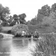 Salford Priors.  Carrying hay through the River Avon