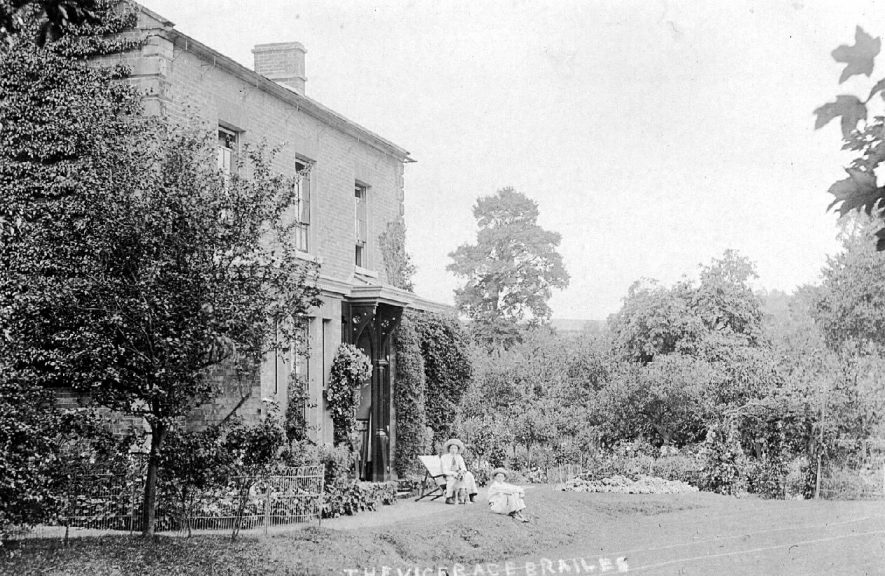 A view of the front door of the vicarage, Lower Brailes.  1900s |  IMAGE LOCATION: (Warwickshire County Record Office)