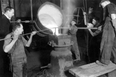 Salford Priors.  Casting a new church bell