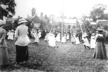 Ashorne.  Girls dancing around the Maypole