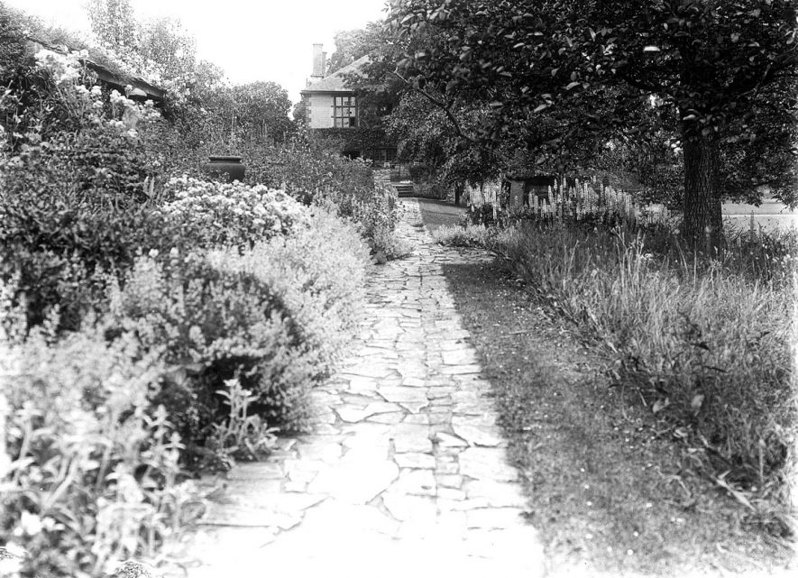 Gardens of Avonside House, Bidford on Avon.  1930 |  IMAGE LOCATION: (Warwickshire County Record Office)