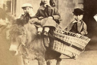 Cherington.  Children on a Shetland pony