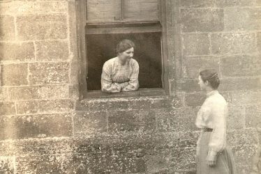 Cherington.  Two women chatting