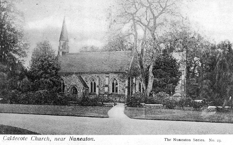 View of Caldecote Church.  1900s |  IMAGE LOCATION: (Warwickshire County Record Office)