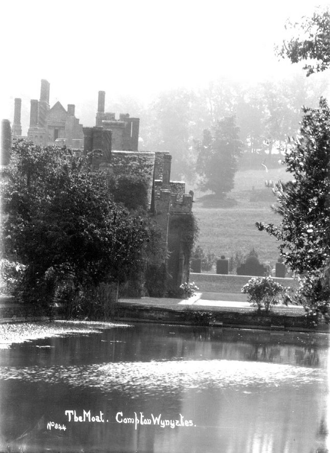 The Moat, Compton Wynyates.  1910s |  IMAGE LOCATION: (Warwickshire County Record Office)