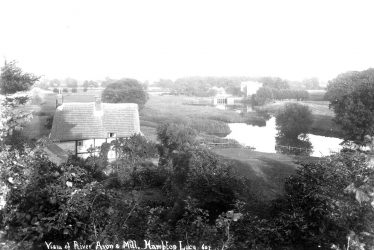 Hampton Lucy.  Charlecote Mill and River Avon