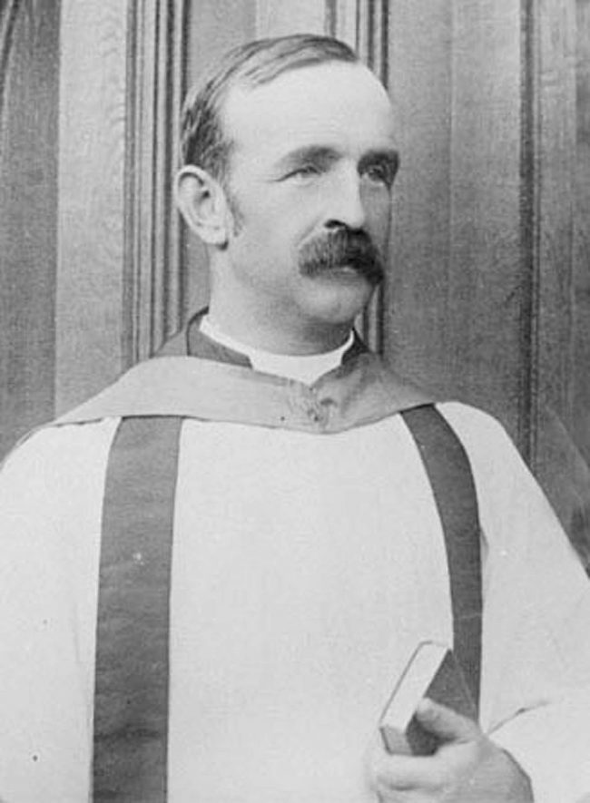 The Reverend Frederick Ernest Garrard, curate of Brailes 1882-86, and vicar of Brailes 1886-1921. |  IMAGE LOCATION: (Warwickshire Museums. Photographic Collections.) PEOPLE IN PHOTO: Garrard, Revd F E, Garrard as a surname
