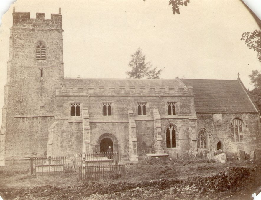 St Lawrence Church Oxhill after the restoration of 1877.  1880s |  IMAGE LOCATION: (Warwickshire County Record Office)