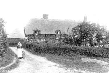 Temple Grafton.  Old thatched cottage