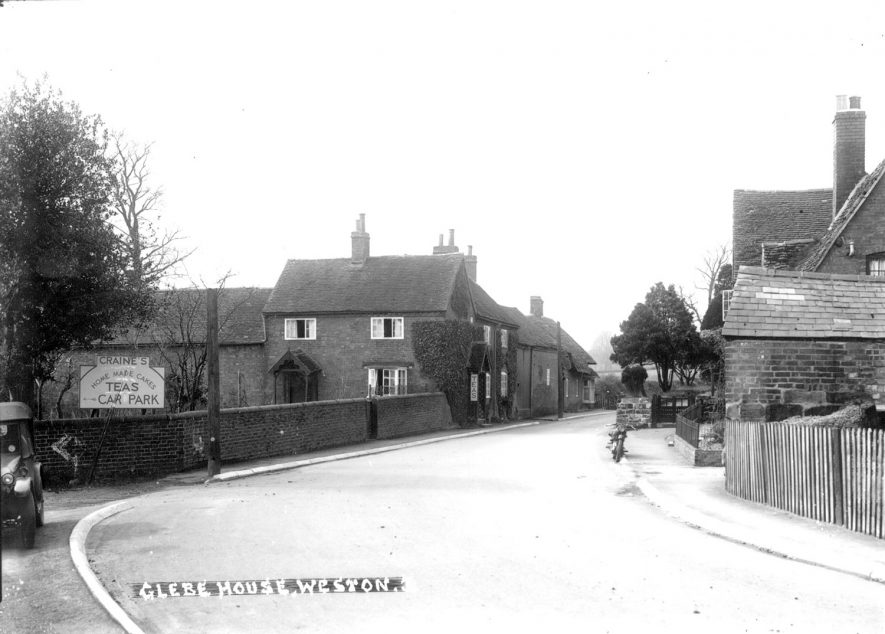 Weston under Wetherley village street and Glebe House.  1930s |  IMAGE LOCATION: (Warwickshire County Record Office)