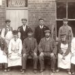 Rugby.  Arthur Law and his workmen