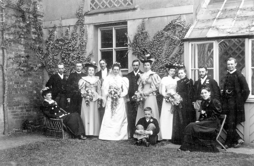 The wedding group of Mr J.J. McKinnell and Miss Grace Eldridge in Rugby in 1894. Mr McKinnell was the first mayor of Rugby from 1932-1934. |  IMAGE LOCATION: (Rugby Library) PEOPLE IN PHOTO: McKinnell, Mr J J, McKinnell as a surname, Eldridge, Grace, Eldridge as a surname