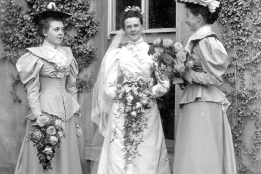Rugby.  Mrs J.J. McKinnell with her Bridesmaids