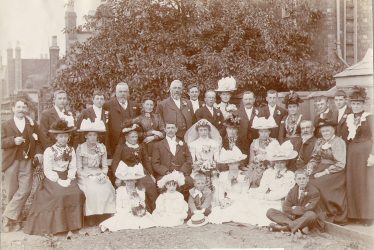 Rugby.  Mr Wilson and a wedding group