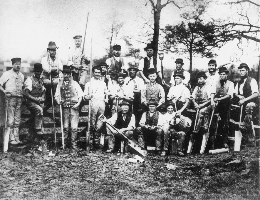 Estate workers on the Duke of Buccleuch's estate, Dunchurch.  1890s |  IMAGE LOCATION: (Rugby Library)
