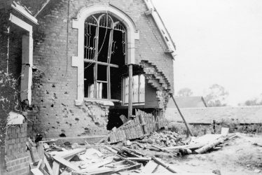 Pailton.  Bomb damage to the school