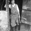 Exhall, nr Alcester.  Mr Mason outside The Forge