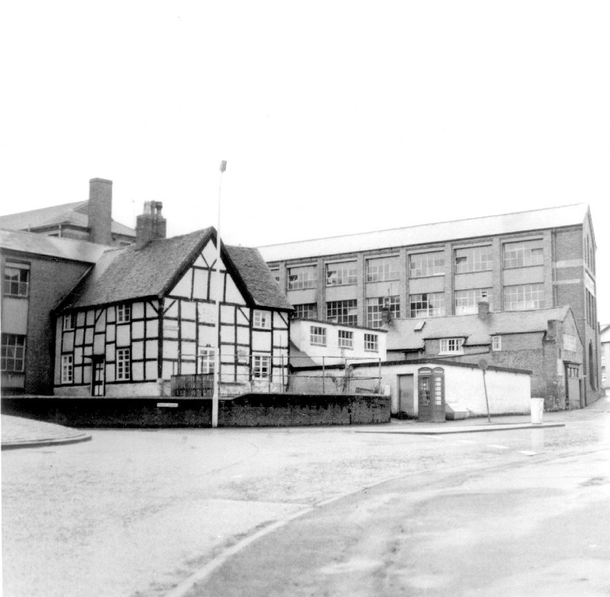 The needle factory block, showing the original workshop in front centre. Studley.  1975 |  IMAGE LOCATION: (Warwickshire Museums. Photographic Collections.)
