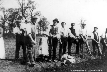 Lighthorne.  Gardeners on the allotments