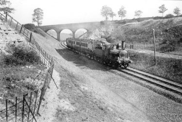 Stockton.  Train passing along new line