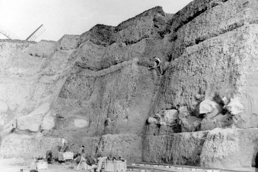 Napton on the Hill.  Workers in the clay pit quarry