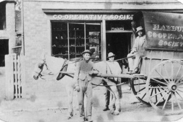 Harbury.  Co-operative shop and delivery wagon