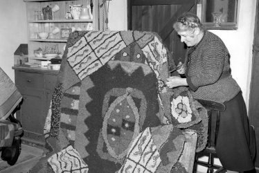 Bishops Itchington.  Mrs Emerson and her rug