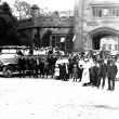 Stoneleigh.  Charabanc and People in front of Stoneleigh Abbey Mews