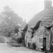 Churchover.  Timbered and thatched cottage