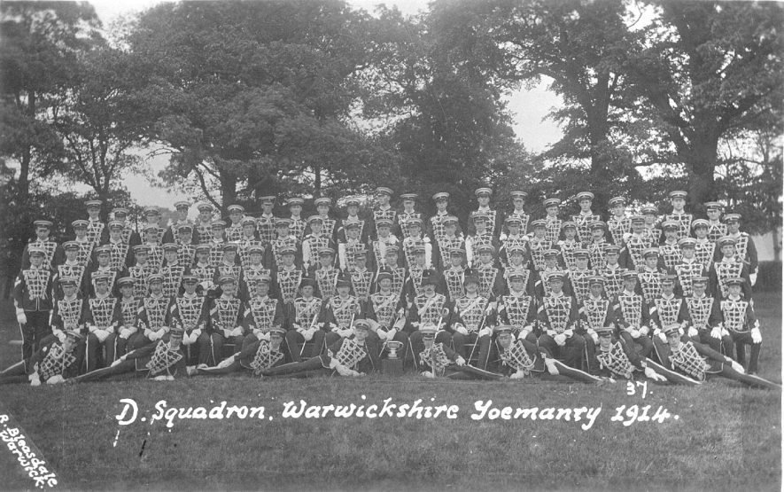 Warwickshire Yeomanry D Squadron.  1914 |  IMAGE LOCATION: (Warwickshire County Record Office)