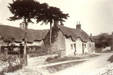 Harbury.  Thatched cottages
